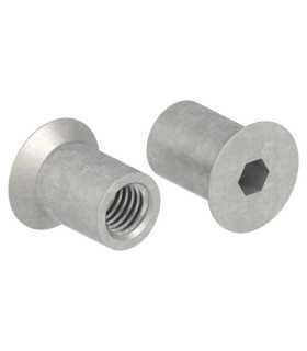 Écrou douille inox tête fraisée M5 M6 M8 A1 A4 | Six pans creux
