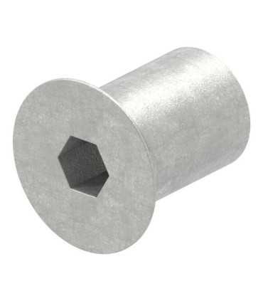 Écrou douille inox tête fraisée M5 M6 M8 A1 A4 | Six pans creux