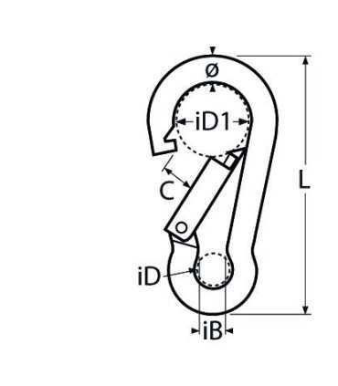 Mousqueton de pompier inox A4