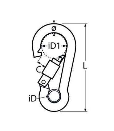 Mousqueton à oeil à visser inox A4