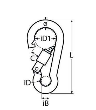 Mousqueton de sécurité inox A4