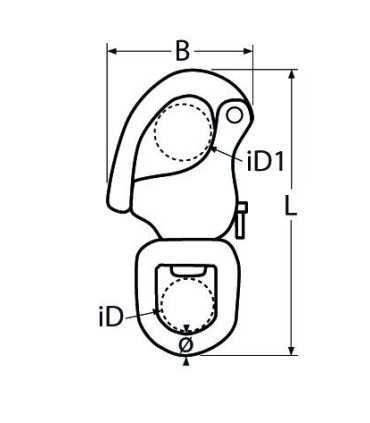 Mousqueton de drisse à émerillon A4