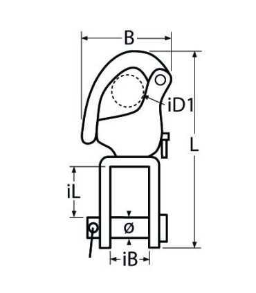 Mousqueton de drisse à chape inox A4
