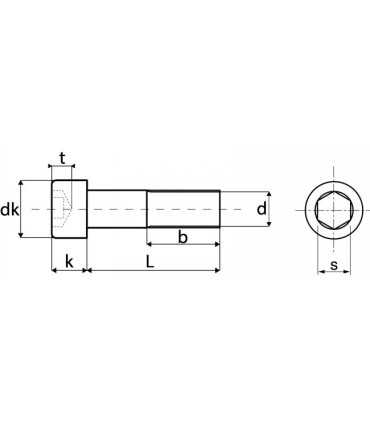 Vis métaux TCHC inox A2 cylindrique