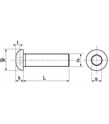 Vis TBHC inox ISO 7380 A2 A4 M5 M6 M8 – tête bombée