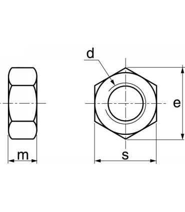 Ecrous hexagonaux (HU) inox A2