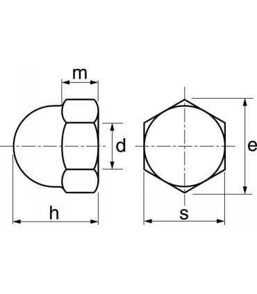 Ecrous borgnes inox A2