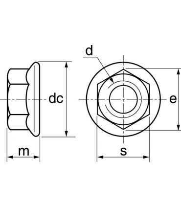 Ecrous à embase crantée inox A4