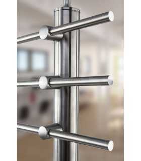 Poteau inox à l'anglaise 5 câbles pour garde-corps