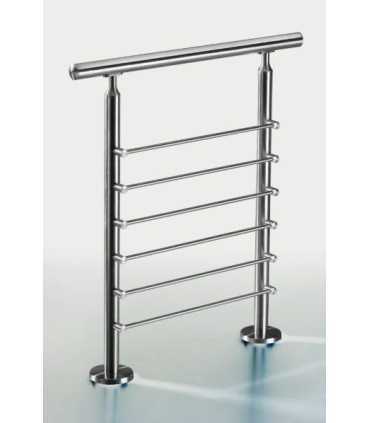 Poteau inox à la française 4 lisses pour garde-corps