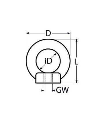 Ecrous à anneau inox