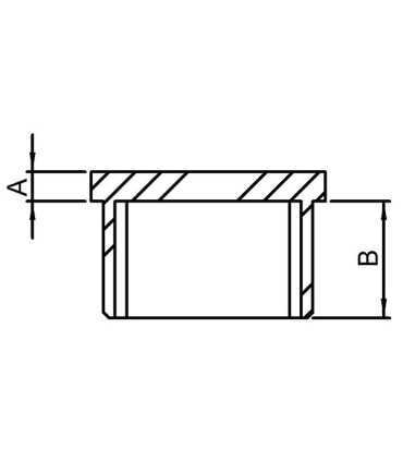 Embout plat carré inox