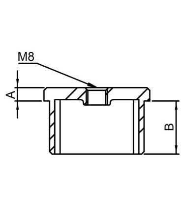 Embout plat carré M8 inox