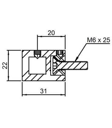 Support de lisse carré inox