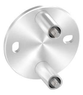 Platine murale à l'anglaise ronde M1 inox pour tube