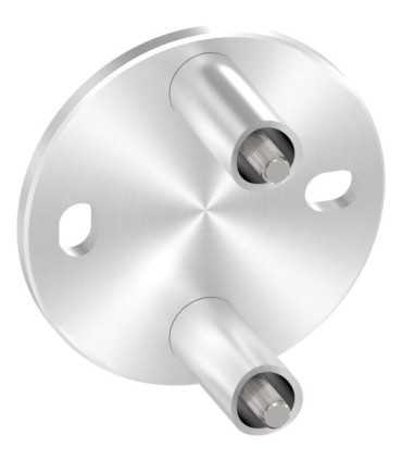 Platine murale à l'anglaise ronde M1 inox pour tube