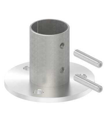 Platine au sol à la française inox à visser sur tube