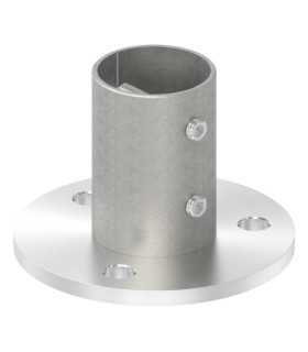 Platine au sol à la française inox à visser sur tube