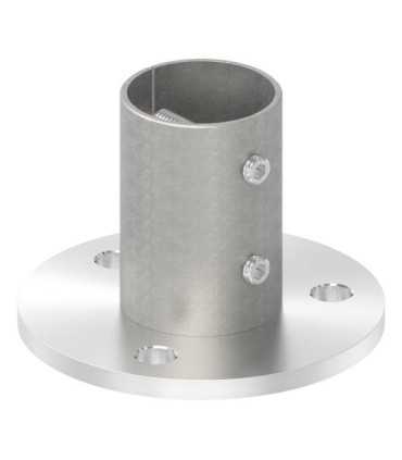 Platine au sol à la française inox à visser sur tube
