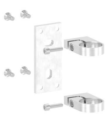 Platine mural à l'anglaise rectangulaire inox pour tube