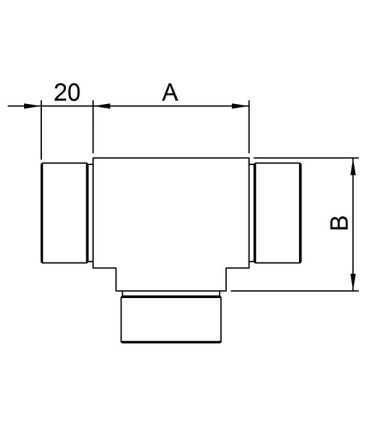 Raccord en T inox pour tube