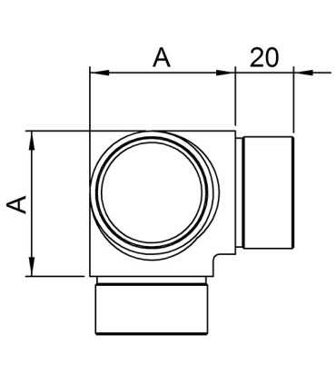 Raccord 3 départs angle 90° inox pour tube