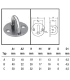 Schéma technique du pontet rond inox A2 avec dimensions en millimètres.