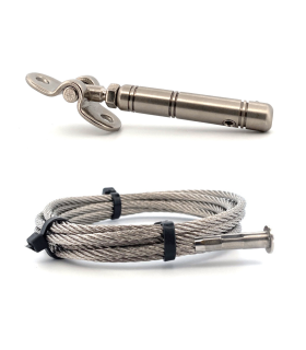 Kit 1m50 câble inox A4 4mm serti + tendeur articulé inox