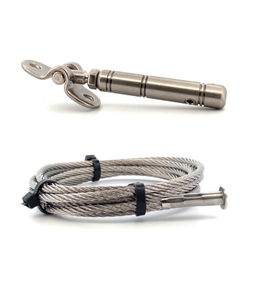 Kit 1m50 câble inox A4 4mm serti + tendeur articulé inox