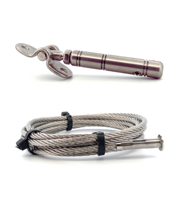 Kit 7m câble inox A4 4mm serti + tendeur articulé inox