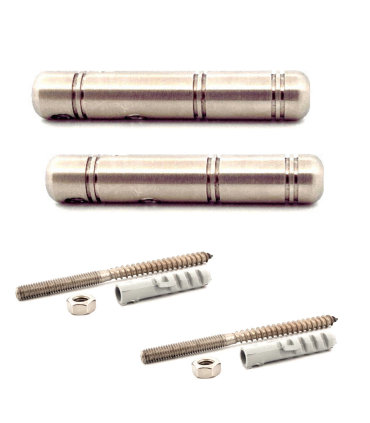 2 tendeurs inox avec vis/cheville - gauche/droit - câble de 3 à 4 mm