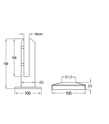Pince à verre inox pour garde de corps de piscine