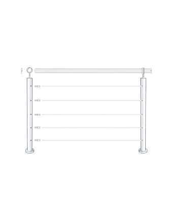 Kit garde-corps inox complet 1m20