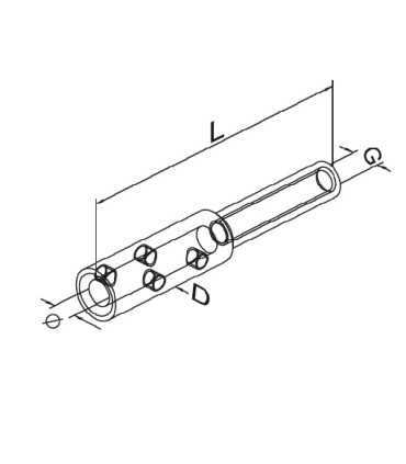 Schéma technique du tendeur câble inox A4 – dimensions et perçage