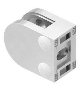 Pince à verre 50x40 dos plat demi-ronde inox