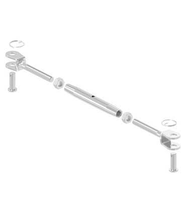 Ridoir à chape inox A4 démonté – composants du système gauche-droite