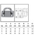 Pontet sur platine rectangulaire inox A2