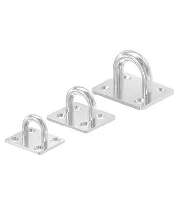 Pontet sur platine rectangulaire inox A2