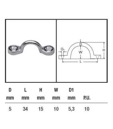 Pontet forgé poli inox A4