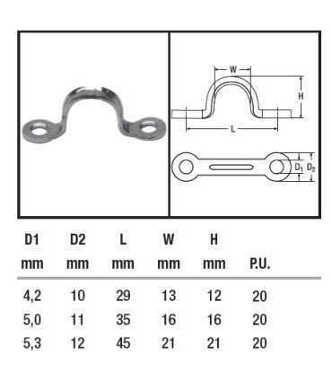 Pontet embouti en inox A2 AISI 304