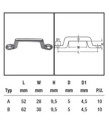 Pontet pour sangle inox A2