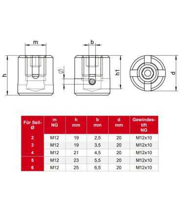 Serre câble croisé inox A4