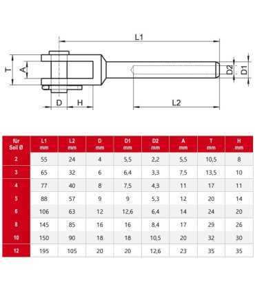 Embout à Chape Soudée à Sertir Inox A4 (AISI 316), pour Câble Inox | FSA Inox