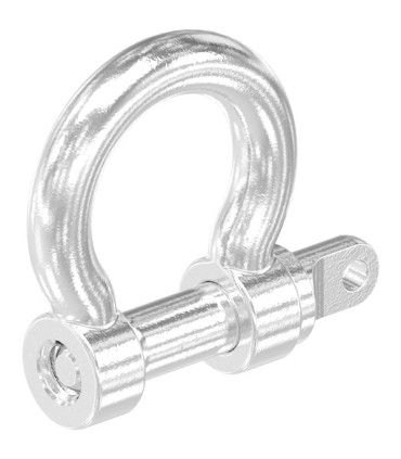 Manille lyre inox A4 AISI 316 vue 3D debout avec axe fileté