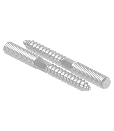 Goujon d’ancrage inox A2 A4 M6 M8 double filetage bois métrique