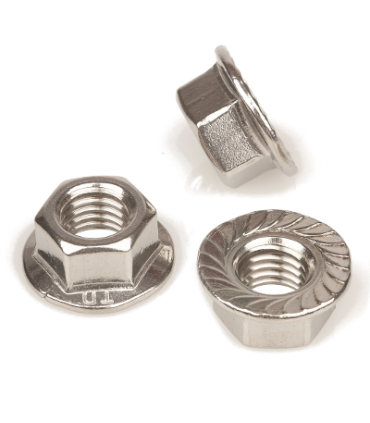 Ecrous à embase crantée inox A4