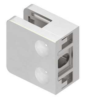 Pince à verre carrée 45x45 inox dos plat