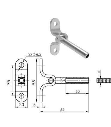 Embout articulé à sertir inox A4