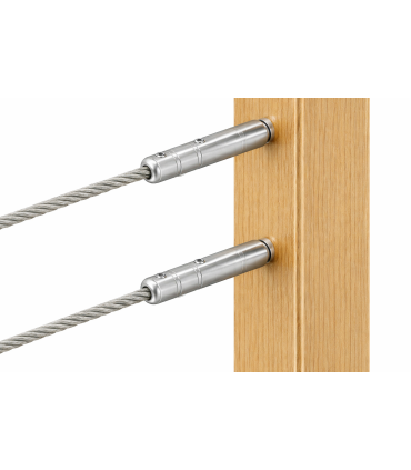 Tendeur câble inox avec filetage bois M6x90 mm pour garde-corps