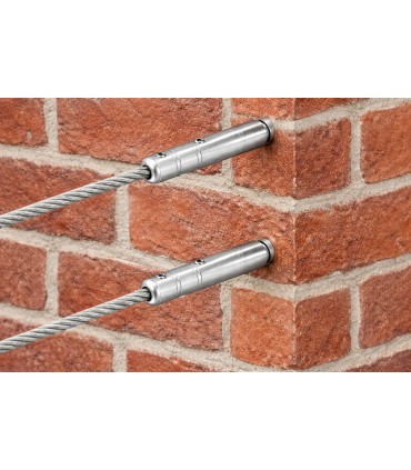 Tendeur inox A4 pour câble avec cheville fixation mur